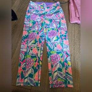 LILLY PULITZER Weekender High Rise CROP Leggings TURTLE WAVE Medium